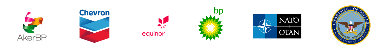 Logos: Aker BP, Chevron, Equinor, BP, NATO, US Department of Defense
